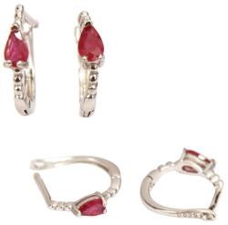  Cercei Rubin Picatura Fatetat 12x3x14 mm - Argint 925 - Cristalul Armoniei si Protectiei Spirituale - 1 Pereche
