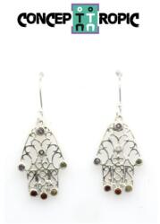  Cercei din Argint 925 - 7 Chakre - Mana Fatimei - 26 x 16 mm - 1 Pereche