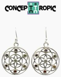  Cercei din Argint 925 - 7 Chakre Mandala - 24 x 24 mm - 1 Pereche