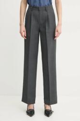 Zadig&Voltaire nadrág gyapjú keverékből női, szürke, közepes derékmagasságú széles, WWPA01845 - szürke 36