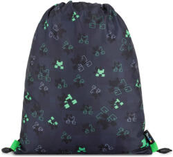 KARTON P+P Minecraft mintás tornazsák 30x37cm, OXY NEXT Green Cube, fekete-zöld (KPP-9-73625)