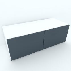 Spectral Mobila Armonia Comoda alba cu 2 usi cu sistem "PUSH TO OPEN" fronturi MDF Gri