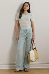 Lauren Ralph Lauren lennadrág sötétkék, közepes derékmagasságú széles, 200735136 - kék 36