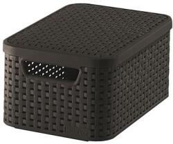 Keter Rattan hatású kosár tetővel, 6l, barna, CURVER, Style S (CSCR7SBT)