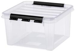 SMARTSTORE Műanyag tárolódoboz, 8 liter, fekete fogantyúkkal, SMARTSTORE Classic 12, átlátszó (CSDSMART32)