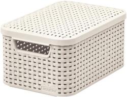 Keter Rattan hatású kosár tetővel, 6l, törtfehér, CURVER Style S (CSCR7BT)