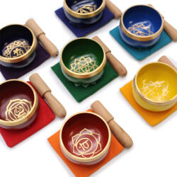  Set 7 Boluri Cântătoare Tibetane Din Alamă * Castron