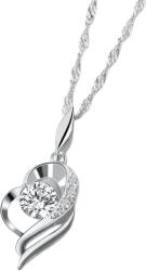  Lănțișor și Pandantiv Inimioară Din Argint 925 și Diamant Zirconiu