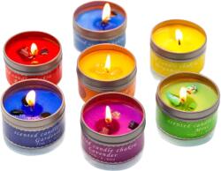 Set 7 Lumânări Chakrale Parfumate | Cu Cristale Naturale | Uleiuri