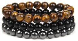 Set 3 Brățări Din Cristale Naturale | Ochi De Tigru | Onyx | Hemati
