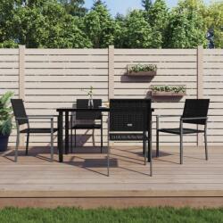 vidaXL 5 részes polyrattan és acél kerti étkezőgarnitúra (3187023)