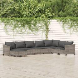 vidaXL 8 részes szürke polyrattan kerti ülőgarnitúra párnákkal (3187298)