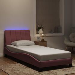 vidaXL rózsaszín bársony ágykeret LED-világítással 80 x 200 cm (3213750) - vidaxl