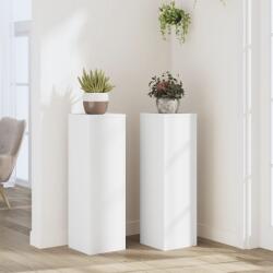 vidaXL 2 db fehér szerelt fa növénytartó állvány 25 x 25 x 80 cm (852942) - vidaxl