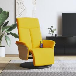 vidaXL citromsárga szövet dönthető masszázsfotel lábtartóval (356541)