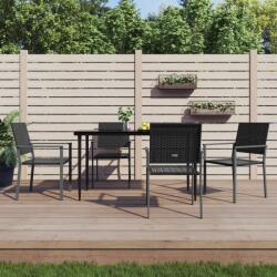 vidaXL 5 részes polyrattan és acél kerti étkezőgarnitúra (3187007)