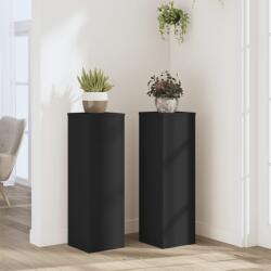 vidaXL 2 db fekete szerelt fa növénytartó állvány 25 x 25 x 80 cm (852943) - vidaxl