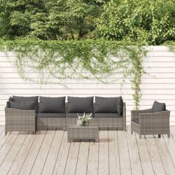 vidaXL 7 részes szürke polyrattan kerti ülőgarnitúra párnákkal (3187283)
