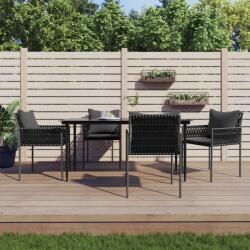 vidaXL 5 részes polyrattan és acél kerti étkezőgarnitúra párnával (3187059)