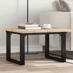 vidaXL tömör fenyőfa és acél O-vázú dohányzóasztal 60x60x40, 5 cm (3282726)