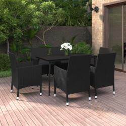 vidaXL 7 részes polyrattan és üveg kerti étkezőgarnitúra párnákkal (3099736)