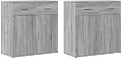 vidaXL 2 db szürke sonoma színű szerelt fa tálalószekrény 79x38x80 cm (3276621)