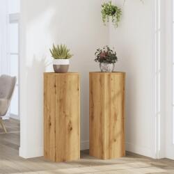 vidaXL 2 db kézműves tölgy szerelt fa növénytartó állvány 25x25x80 cm (852950) - vidaxl