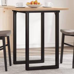 vidaXL tömör fenyőfa és acél étkezőasztal O-vázzal 60x60x75, 5 cm (3282736)