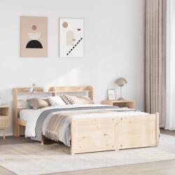 vidaXL tömör fenyőfa ágykeret fejtámlával 135 x 190 cm (3306752)