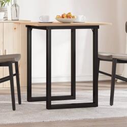 vidaXL tömör fenyőfa és acél étkezőasztal O-vázzal 60x60x75 cm (3282670) - vidaxl