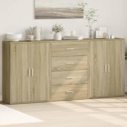vidaXL 3 db sonoma tölgy színű szerelt fa tálalóasztal 60 x 31 x 84 cm (3276576) - vidaxl