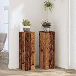 vidaXL 2 db antik fa színű szerelt fa növénytartó állvány 25x25x80 cm (852949)