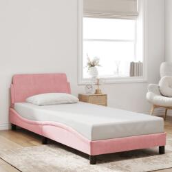 vidaXL rózsaszín bársony ágykeret fejtámlával matrac nélkül 80x200 cm (373077)