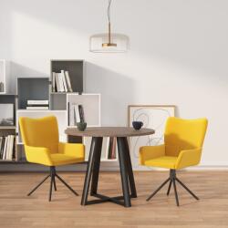 vidaXL 2 db sárga bársony forgó étkezőszék (344816) - vidaxl