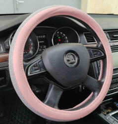 Autolife Kormányvédő rózsaszín 38cm strasszkristályokkal 203-10 (00085)