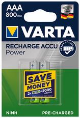 VARTA Akkumulátor mikro VARTA Power AAA előtöltött 2x800 mAh (56703101402) - irodaszer