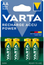VARTA Elem tölthető akku előtöltött AA ceruza 2100 mAH Power 4 db/csomag, Varta - delfinbuvar