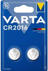 VARTA CR2016 lítium gombelem, 3 V, 90 mA, 2 db, Varta BR2016, DL2016, ECR2016, KCR2016, KL2016, KECR2016, LM2016
