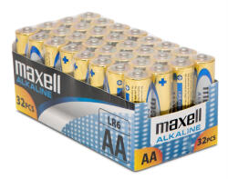 Maxell Elem - Alkáli elem, 32db AA (LR6), 1, 5V (no mercury) (18720S)