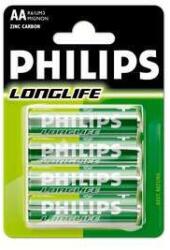 Philips 1.5V AA Ceruza elem LongLife 4db (R6L4B/10) (R6L4B/10)