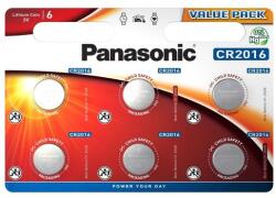Panasonic CR2016 3V lítium gombelem 6db/csomag (CR2016L-6BP-PAN) - kontaktor
