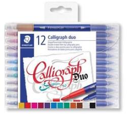 STAEDTLER Kalligrafikus marker készlet, 2, 0/3, 5 mm, kétvégű, STAEDTLER "3005", 12 szín (ts3005tb12) - irodaszer