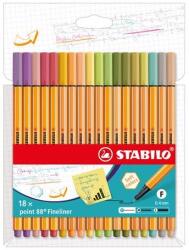 STABILO Point 88 Tűfilc Készlet - 0, 4 mm, 18 Különböző Szín (8818-22-5)