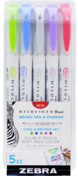 Zebra Mildliner Brush Cool&Refined 5db-os kettős végű ecset marker (79205) - haztartasibolt