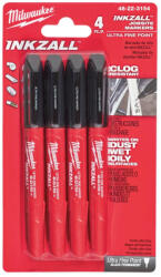 Milwaukee Inkzall 0, 6mm hegyű jelölő filc fekete 4db/cs (48223154) - megatool