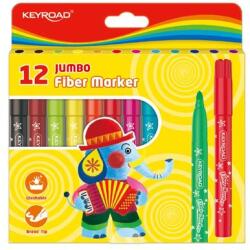 Keyroad Rostirón, filctoll készlet 5 mm 12 db/bliszter Keyroad Jumbo vegyes színek (KR971413) - best-toner