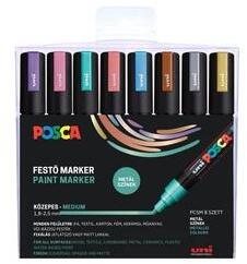 uni Dekormarker 0, 9-1, 3mm, Uni Posca PC-3M 8 db-os készlet. metál (2UPC5MMETAL8DB) - best-toner