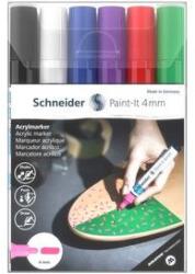 Schneider Dekormarker készlet, akril, 4 mm, SCHNEIDER "Paint-It 320", 6 különböző szín (tsc320v61) - irodaszer