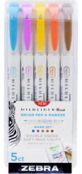 Zebra Ecsetirón Zebra Mildliner Brush&Marker Warm 5-ös készlet (79305)