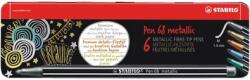 STABILO Pen 68 metallic fémdobozos 6db-os vegyes színű filctoll készlet (6806/8-32)